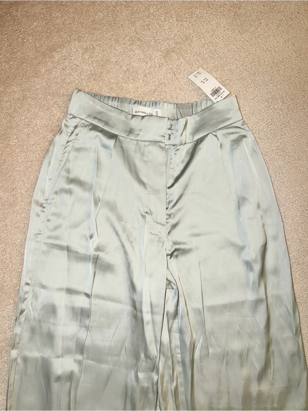 Light Sage Satin Abercrombie Pants